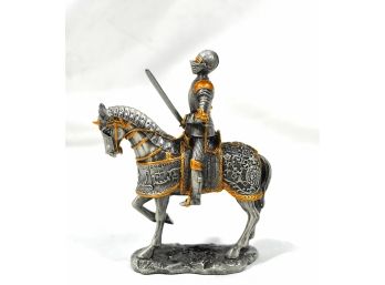 Figurine Veronese Pewter Medieval Knight On Horseback