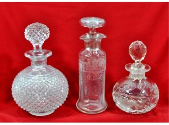 Lot 3 Vintage Glass Decanters