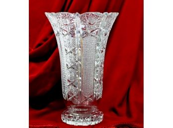 Vintage Bohemian Cut Glass / Crystal Vase