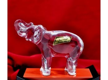 Original BACCARAT Crystal Elephant Figurine With Stand