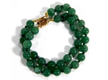 Vintage Jade & 14K Gold Bracelet