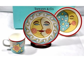 Original  Tiffany & Co 'Celestial' 3-Piece Dish Set Mint Condition W/ Box