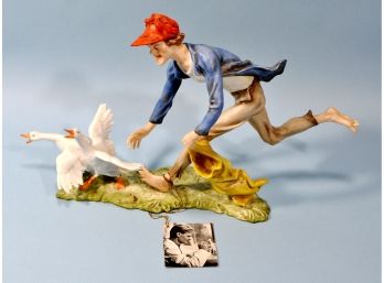 Vintage ALKA KUNST Germany 'Gees Thief' Bisque Figurine Signed G. Bochmann