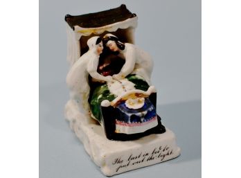 Antique Staffordshire Figurine Couple Goes To Bed