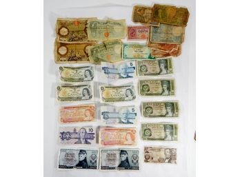 Vintage Foreign Currency Lot: Austria, Canada, France, Italy, Greece