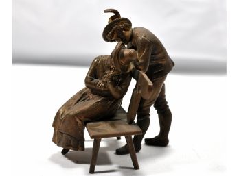 Vintage Bronze Sculpture 'Flirting'