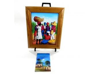 Pair Haitian Oil Paintings