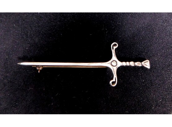 Vintage Sterling Silver Sword Pin Brooch