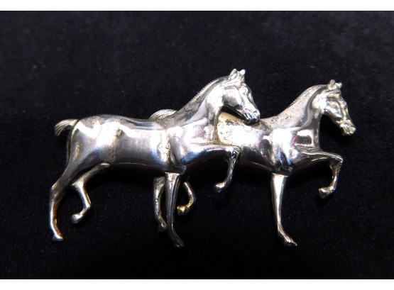 Vintage Horses Sterling Silver Pin/ Brooch