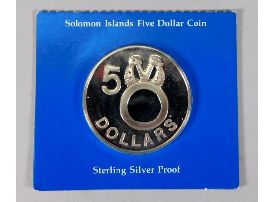1977 SOLOMON ISLANDS 5 Dollars Proof Silver Coin