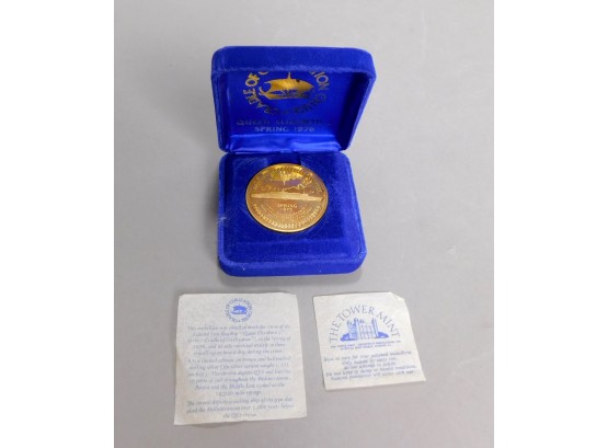 Queen Elizabeth 2- Cradle Of Civilization Cruise Bronze Boxed With Certificate