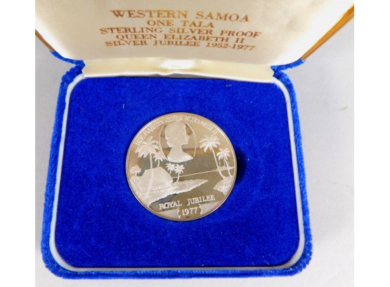 1977 WESTERN SAMOA  Proof Silver Coin With Box