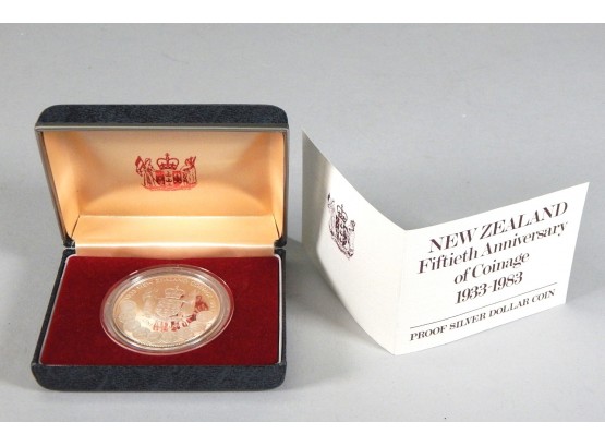 1983 Silver Proof NEW ZEALAND 1 Dollar Commemorative Coin