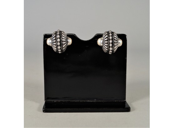 Taxco Sterling & Pearl Clip-on Earrings