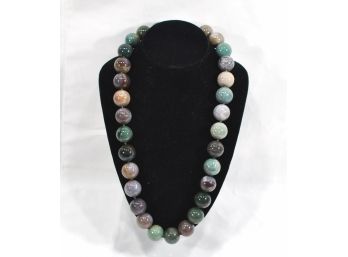 Vintage Large Bead Stone Necklace - 380 Grams