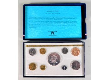 1977 FRANCE MONNAIE DE PARIS 9-coin Silver Proof Set