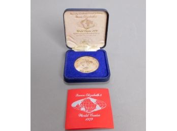 Queen Elizabeth 2- 1979 World Cruise Silver Coin Boxed With Certificate