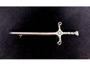 Vintage Sterling Silver Sword Pin Brooch