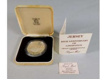 1985 JERSEY Two Pounds Proof Silver Coin With Box & COA