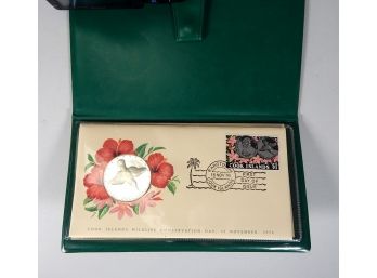 1976 Cook Islands Silver 5 Dollar Proof Coin & First Day Cover Set