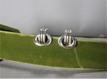 Pair Of Clip-on Sterling Silver Earrings