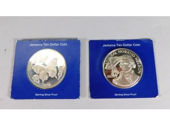 Lot 2 JAMAICA 1976, 1979 Proof $10 Silver Coins