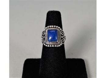 Sterling Ring With Lapis Lazuli