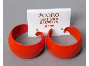 Vintage Unused CORO Earrings 14k Gold Wires