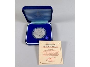 1974 NEPAL RS100 Proof Silver Coin With Box & COA