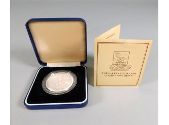 1982 FALKLAND ISLAND 50 Pence Proof Silver Coin With Box & COA