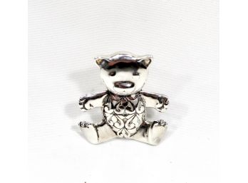 Vintage Teddy Bear Sterling Silver Pin Brooch