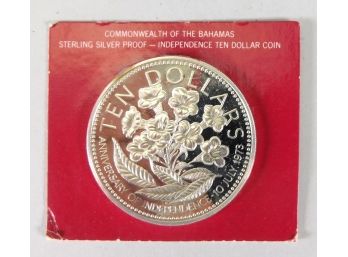 1977 BAHAMAS Silver PROOF $10 Coin