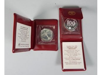 1979 & 1981 Set 2 Proof Silver Israel Hanukkah Coins