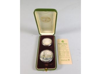 1982 ISRAEL Two Silver Coins Proof Set Proof With COA