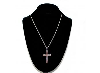 Vintage New Old Stock Sterling Cross Necklace