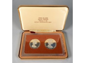 1973 Cook Islands Two Silver Proof Coin Set