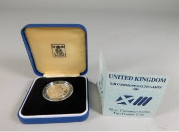 1986 UNITED KINDOM Two Pounds Proof Silver Coin With Box & COA