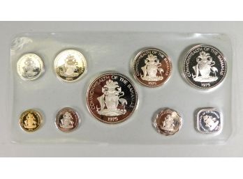 1975 BAHAMAS 9-piece  Silver Proof Set With Case