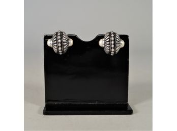 Taxco Sterling & Pearl Clip-on Earrings
