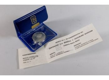 1974 ITALY 500 Lira Uncirculated Silver Coin With COA