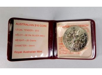 1982 AUSTRALIA Ten Dollars Proof Silver Coin With COA
