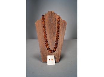 Amber Necklace & Earrings