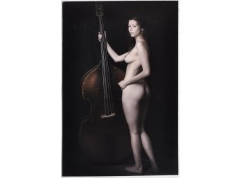 Petro Podolets (Ukrainian) Original Art Photograph Nude With Bass - COA