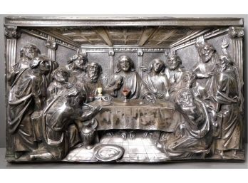 Vintage LAST SUPPER Relief Silver Plated Art - Signed