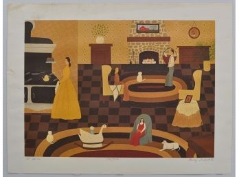 Nancy Lubeck, American 'At Home' Signed Lithograph