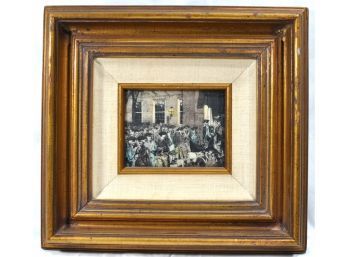 Original Pyle D'apres Framed Etching 'Leaving Independence Hall' COA