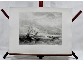 Authentic J. M. W. Turner (1775-1851) 'line Fishing Of Castings' Engraving