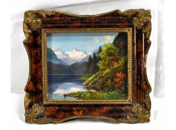 Hermann Klingsbogl (1874-1943) Swiss Lake Scene Oil Painting