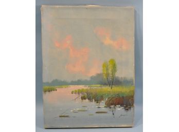 Vintage Josef's Riverscape Oil On Canvas