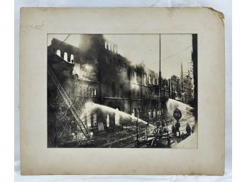 Antique Original 1900 NEW YORK Fire Photograph Natural Disaster - Firefighters